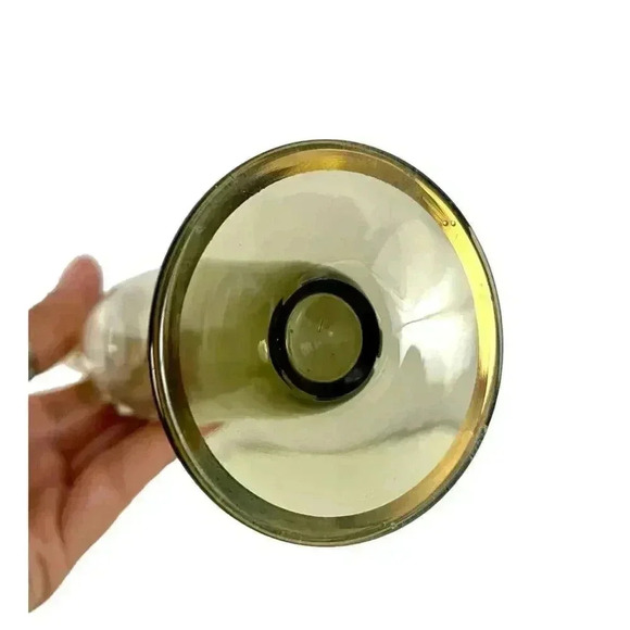 Antique Hand Painted Floral with Gold Trim Glass Bud Vase 8" - Picture 4 of 16